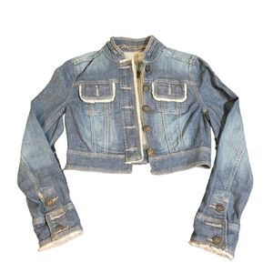Crop style jean jacket by Maurice Sasson